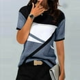 thumbnail image 1 of OSFVNOXV Womens Business Tops Casual Graphic T-Shirts Color Blocked Slim Fit Short Sleeve Crewneck Pullover Shirts, 1 of 3