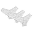 thumbnail image 1 of OSFVNOXV Womens Lace Panties Thong V-Waisted Bikini Bottom Low Rise Breathable Seamless Floral Embroidered Panty 3 Pack, 1 of 2