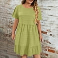 thumbnail image 1 of OSFVNOXV Womens Plus Size Dresses ,L-5XL Petite Casual Mini Dress with Short Sleeves,Summer 2025 Loose Fit Sundress for Beach Vacation Wedding, 1 of 8