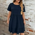 thumbnail image 1 of OSFVNOXV Womens Plus Size Dresses ,L-5XL Petite Casual Mini Dress with Short Sleeves,Summer 2025 Loose Fit Sundress for Beach Vacation Wedding, 1 of 8