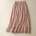thumbnail image 1 of OSFVNOXV Womens Summer Skirts Casual Flowy Linen Skirts Cotton Breathable Vintage A-Line Ruffle Long Maxi Beach Skirts, 1 of 9