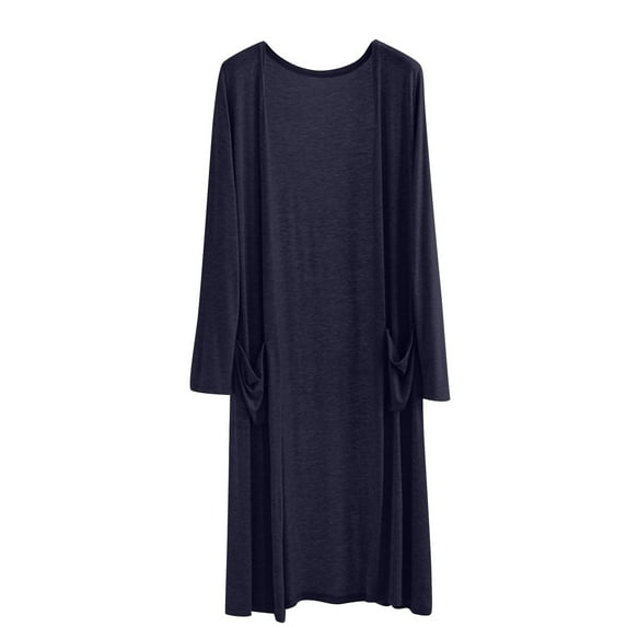 OSFVNOXV Womens Swim Cover Up Long Cardigan Long Sleeve Shrugs Loose Fit Sleepshirt Solid Color Flowy Open Front Cardigan Sleepwear Nightwear