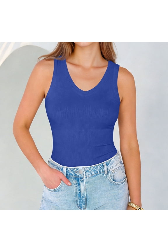 Womens Tank Tops Athletic Shirt Juniors Y2K Standard Straps Ribbed Knit Soft Breathable Cami Tank Tops for Women