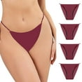 thumbnail image 1 of OSFVNOXV Womens Thongs Underwear Seamless Bikini Bottoms High-Cut Swimsuits Bathing Suits Bottom Mid Waist Ruched Plus Size Beach Vacation Clothes, 1 of 9