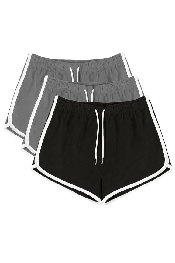Womens Workout Shorts 3 Pack Mothers Birthday Gifts ,Womens Summer Casual Short Elastic Waist Solid Color Sports Shorts Workout Yoga Shorts Active Shorts Sleepwear S-3XL
