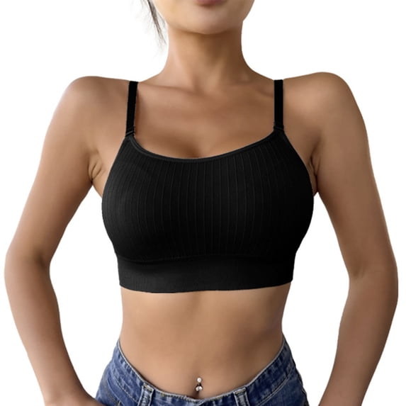 OSFVNOXV Workout Bras for Women Full Coverage Sports Bras High Support Wire-Free Seamless Adjustable Straps Breathable Yoga Bras