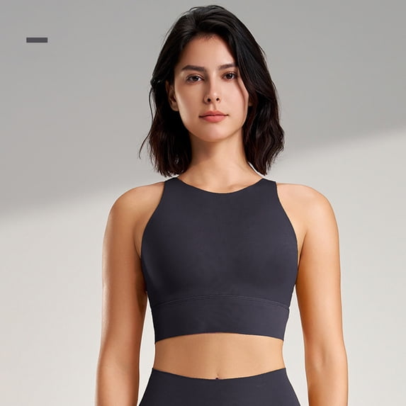 OSFVNOXV Workout Tank Tops for Women Seamless Yoga Bras Longline Mock Neck T-Shirt Sleeveless Crop Tops
