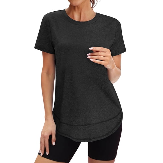 OSFVNOXV Workout Tops for Women Short Sleeve Athletic Wicking T-Shirt,Sun Protection UPF50+ Crewneck Lounge Basic Tee Shirt