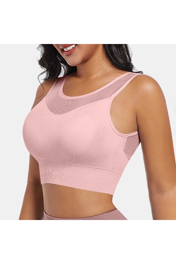 Yoga Bras for Women Plus Size Mesh Bustier Breathable Quick Drying Cami Stretch Workout Tops First Mothers Day Gift for New Mom