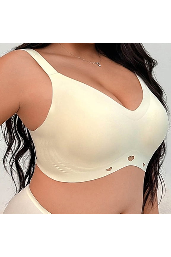 Yoga Bras for Women Plus Size Sports Bra Lightly Lined Hollow Out Seamless Full Coverage Big Bust Minimizer Bra ,XL-4XL