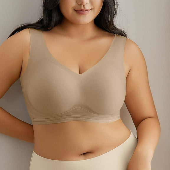 OSFVNOXV Yoga Bras for Women Plus Size Wireless Bralette for Large Bust Women Minimizer Bra Soft Seamless Bra First Mothers Day Gift for New Mom ,M-5XL