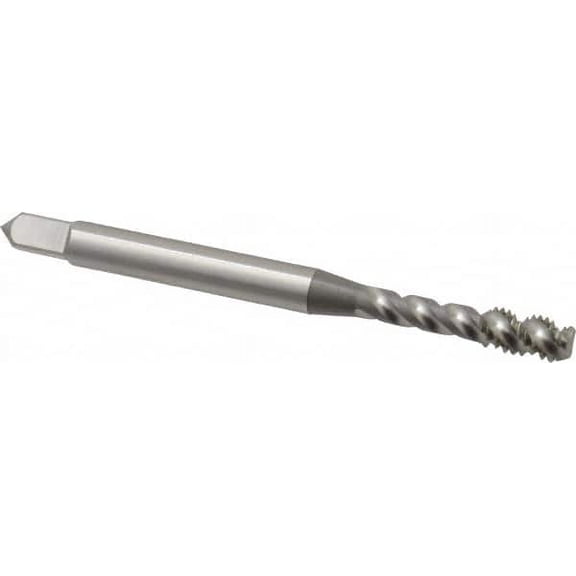 OSG #6-32 UNC, 3 Flute, 50 Helix, Bottoming Chamfer, Bright Finish, HSS Spiral Flute STI Tap Right Hand Flute, 2" OAL, 0.194" Shank Diam, 11/16" Thread Length