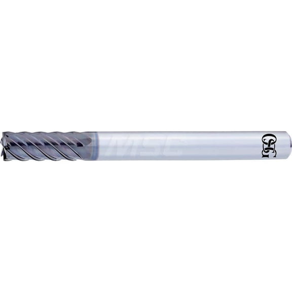 OSG 8549730 Sq End Mill: 7.5mm LOC, 6mm Shank, 60mm OAL, 4 Flutes, Solid Carbide