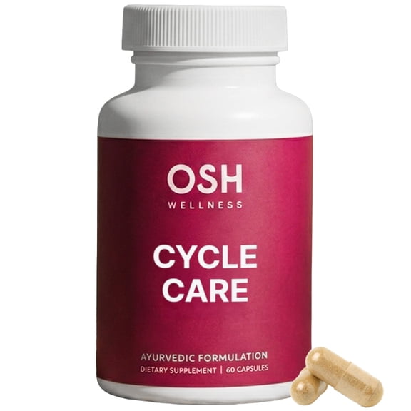 Holistic PMS & Symptom Relief for Women | Ayurvedic Menstrual Cycle Regulator | Made in USA | Eases Hormonal Cramps, Bloating & Acne | Vitex, Bacopa, Shatavari, Borage Oil & Brahmi– OSH Wellness