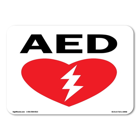 OSHA AED Sign (with graphic) | Vinyl Decal | Protect Your Business, Construction Site, Warehouse & Shop Area | Made in the USA