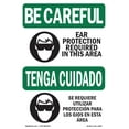 thumbnail image 1 of OSHA BE CAREFUL Sign - Eye Protection Required Bilingual | Decal | Protect Your Business, Work Site, Warehouse & Shop Area | Made in the USA, 1 of 5