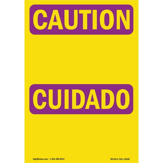 OSHA CAUTION RADIATION Sign - Caution Write-On Bilingual | Decal | Protect Your Business, Work Site, Warehouse & Shop Area | Made in the USA