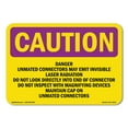 thumbnail image 1 of OSHA CAUTION RADIATION Sign - Danger Unmated Connectors May Emit Invisible | Decal | Protect Your Business, Work Site, Warehouse | Made in the USA, 1 of 5