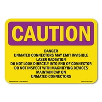 OSHA CAUTION RADIATION Sign - Danger Unmated Connectors May Emit Invisible | Plastic Sign | Protect Your Business, Work Site, Warehouse | Made in the USA