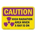 thumbnail image 1 of OSHA CAUTION RADIATION Sign - High Radiation Area X-Ray Is On | Decal | Protect Your Business, Work Site, Warehouse & Shop Area | Made in the USA, 1 of 5