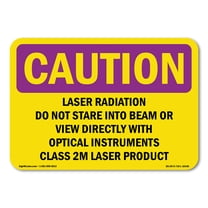 OSHA CAUTION RADIATION Sign - Laser Radiation Do Not Stare Into Beam Or | Decal | Protect Your Business, Work Site, Warehouse | Made in the USA