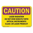thumbnail image 1 of OSHA CAUTION RADIATION Sign - Laser Radiation Do Not View Directly With | Decal | Protect Your Business, Work Site, Warehouse | Made in the USA, 1 of 5