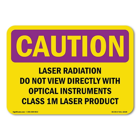 OSHA CAUTION RADIATION Sign - Laser Radiation Do Not View Directly With | Decal | Protect Your Business, Work Site, Warehouse | Made in the USA