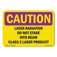 thumbnail image 1 of OSHA CAUTION RADIATION Sign - Laser Radiation Do Not Stare Into Beam Class | Plastic Sign | Protect Your Business, Work Site, Warehouse | Made in the USA, 1 of 5
