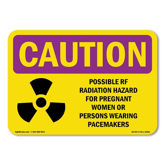 OSHA CAUTION RADIATION Sign - Possible RF Radiation Hazard With Symbol | Aluminum Sign | Protect Your Business, Work Site, Warehouse | Made in the USA