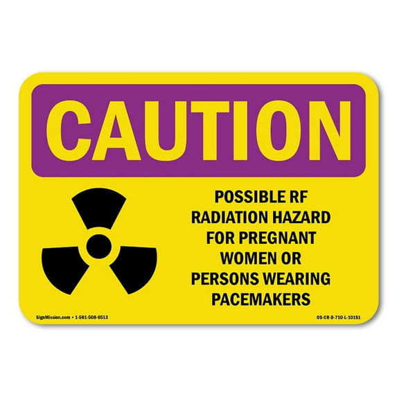 OSHA CAUTION RADIATION Sign - Possible RF Radiation Hazard With Symbol | Plastic Sign | Protect Your Business, Work Site, Warehouse | Made in the USA