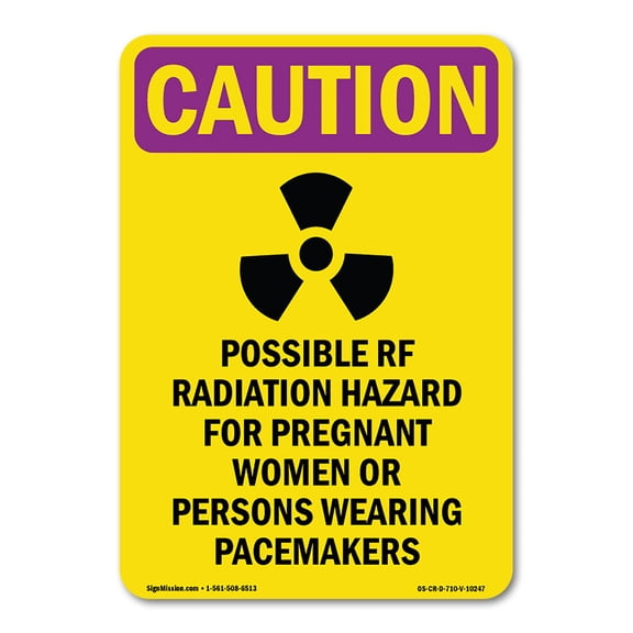 OSHA CAUTION RADIATION Sign - Possible RF Radiation With Symbol | Decal | Protect Your Business, Work Site, Warehouse & Shop Area | Made in the USA