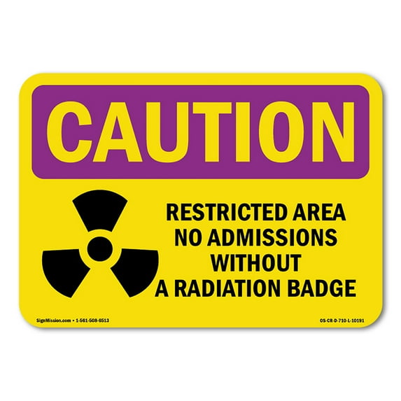 OSHA CAUTION RADIATION Sign - Restricted Area Radiation Badge | Plastic Sign | Protect Your Business, Work Site, Warehouse & Shop Area | Made in the USA