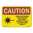 thumbnail image 1 of OSHA CAUTION RADIATION Sign - Visible And Invisible Laser With Symbol | Decal | Protect Your Business, Work Site, Warehouse | Made in the USA, 1 of 5