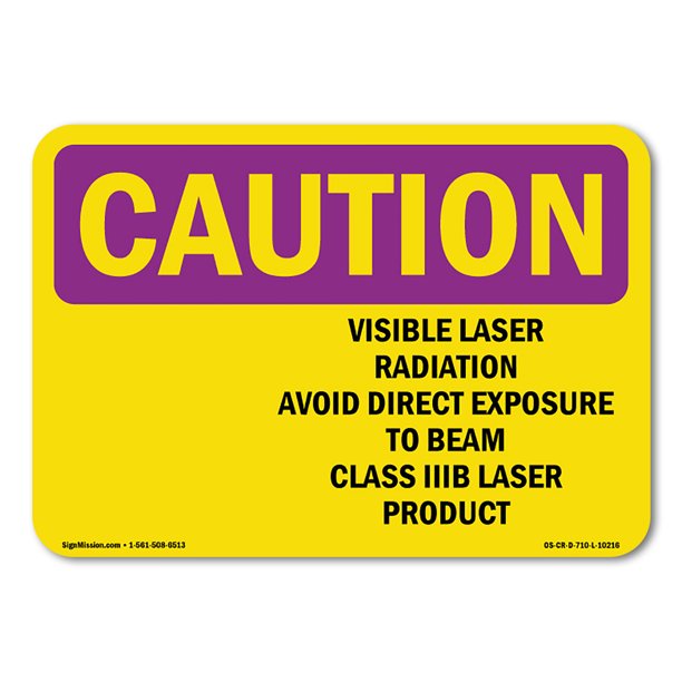 OSHA CAUTION RADIATION Sign Visible Laser Radiation Avoid With Symbol