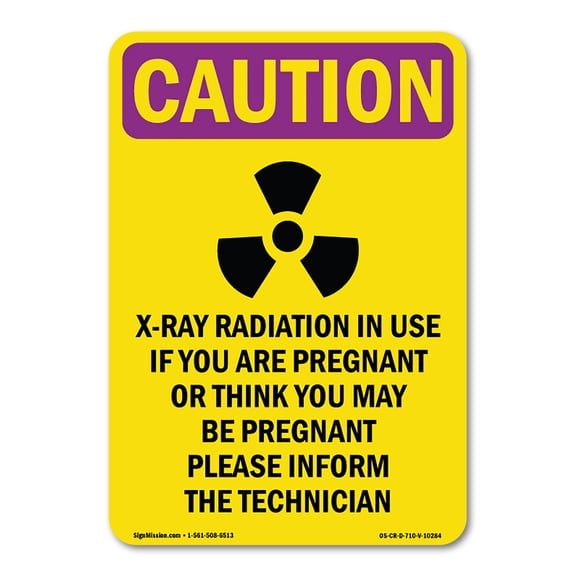 OSHA CAUTION RADIATION Sign - X-Ray Radiation In With Symbol | Decal | Protect Your Business, Work Site, Warehouse & Shop Area | Made in the USA