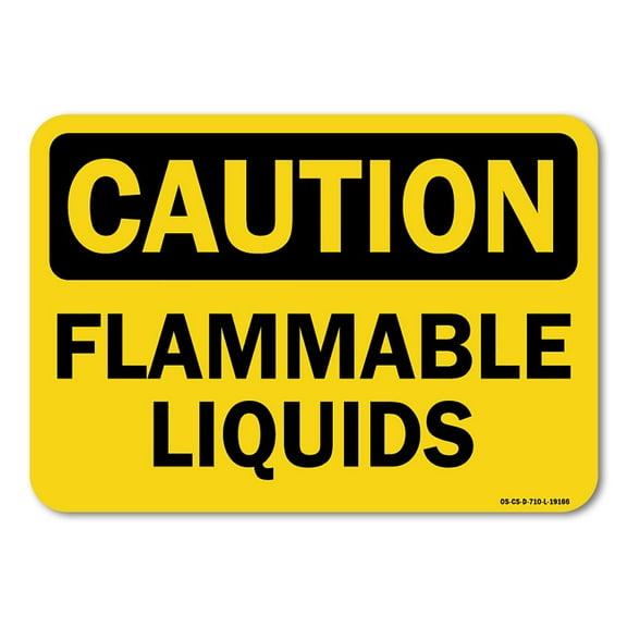 OSHA Caution Aluminum Sign - Flammable Liquids |  Aluminum Sign | Protect Your Business, Work Site, Warehouse & Shop Area |  Made in the USA