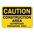 thumbnail image 1 of OSHA Caution Decal - Construction Area Authorized Personnel Only | Decal | Protect Your Business, Work Site, Warehouse |  Made in the USA, 1 of 5