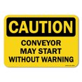thumbnail image 1 of OSHA Caution Decal - Conveyor May Start Without Warning | Decal | Protect Your Business, Work Site, Warehouse & Shop Area |  Made in the USA, 1 of 5