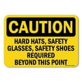 thumbnail image 1 of OSHA Caution Decal - Hard Hats Safety Glasses Safety Shoes Required Beyond This Point | Decal | Protect Your Business Work Site |  Made in the USA, 1 of 5