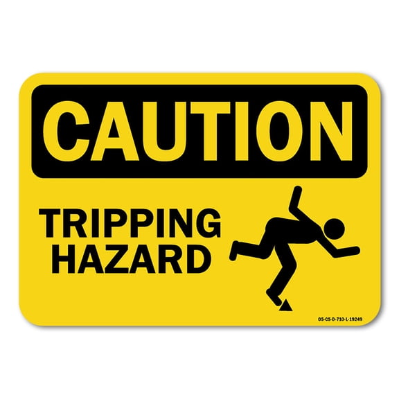 OSHA Caution Decal - Tripping Hazard | Decal | Protect Your Business, Work Site, Warehouse & Shop Area |  Made in the USA