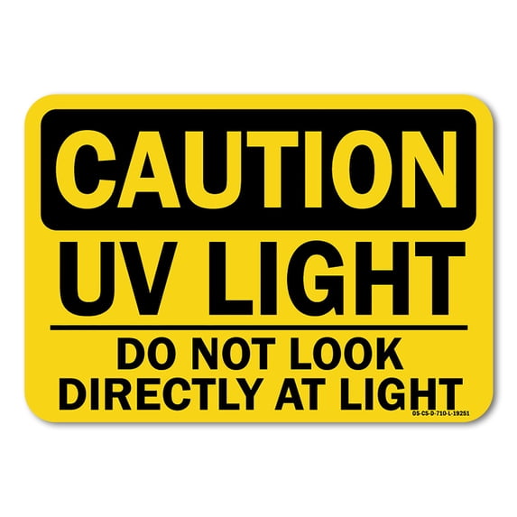 OSHA Caution Decal - UV Light Do Not Look Directly At Light | Decal | Protect Your Business, Work Site, Warehouse & Shop Area | Made in the USA