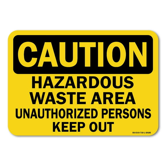 OSHA Caution Sign - Hazardous Waste Area Unauthorized Persons Keep Out | Plastic Sign | Protect Your Business, Work Site, Warehouse | Made in the USA