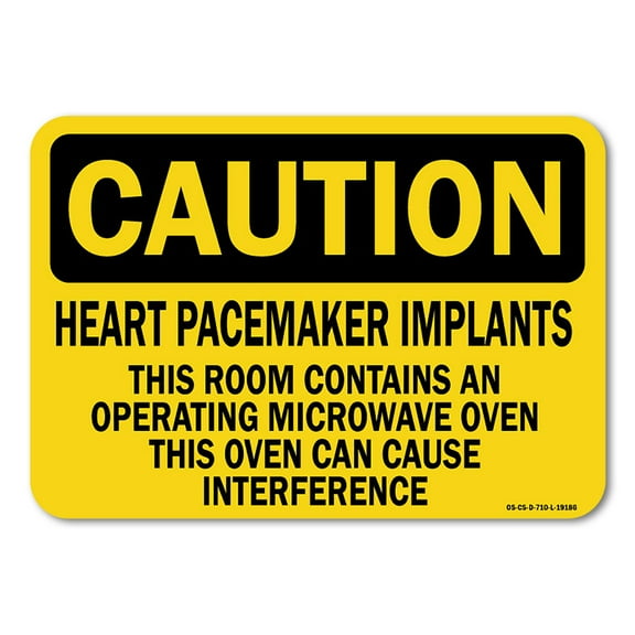 OSHA Caution Sign - Heart Pacemaker | Plastic Sign | Protect Your Business, Work Site, Warehouse & Shop Area |  Made in the USA