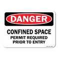 thumbnail image 1 of OSHA Danger Aluminum Sign - Confined Space Permit Required Prior To Entry |  Aluminum Sign | Protect Your Business, Work Site, Warehouse |  Made in the USA, 1 of 6