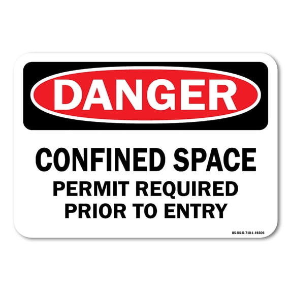OSHA Danger Aluminum Sign - Confined Space Permit Required Prior To Entry | Aluminum Sign | Protect Your Business, Work Site, Warehouse | Made in the USA