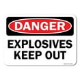 thumbnail image 1 of OSHA Danger Aluminum Sign - Explosives Keep Out |  Aluminum Sign | Protect Your Business, Work Site, Warehouse & Shop Area |  Made in the USA, 1 of 6