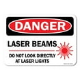 thumbnail image 1 of OSHA Danger Aluminum Sign - Laser Beams Do Not Look Directly At Laser Lights with Graphic | Aluminum Sign | Protect Your Business, Work Site |  Made in the USA, 1 of 6