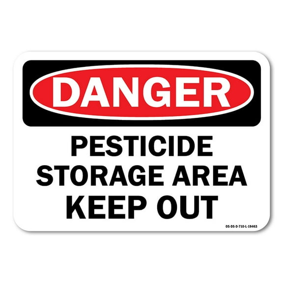 OSHA Danger Aluminum Sign - Pesticide Storage Area Keep Out |  Aluminum Sign | Protect Your Business, Work Site, Warehouse & Shop Area |  Made in the USA