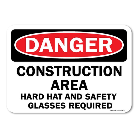 OSHA Danger Decal - Construction Area Hard Ha | Decal | Protect Your Business, Work Site, Warehouse & Shop Area |  Made in the USA