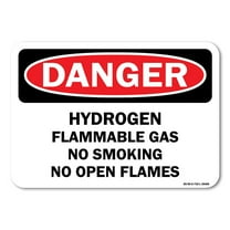 OSHA Danger Decal - Hydrogen Flammable Gas No Smoking or Open Flames | Decal | Protect Your Business, Work Site, Warehouse | Made in the USA